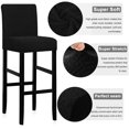 thumbnail image 3 of Housses de Chaise de Comptoir de Pub Réutilisables Housse Extensible Amovible Lavable Ensemble de 1 (86-Noir), 3 of 6