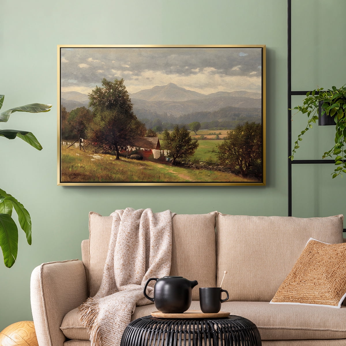 Vintage Landscape-CCLXIII By Wexford Home Framed in Gold Wood Gallery Wrapped Canvas 25 in. x 37 in.
