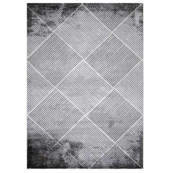 Concard Global Trading 80436 7 x 9 ft. Matrix Geometric Area Rug, Gray