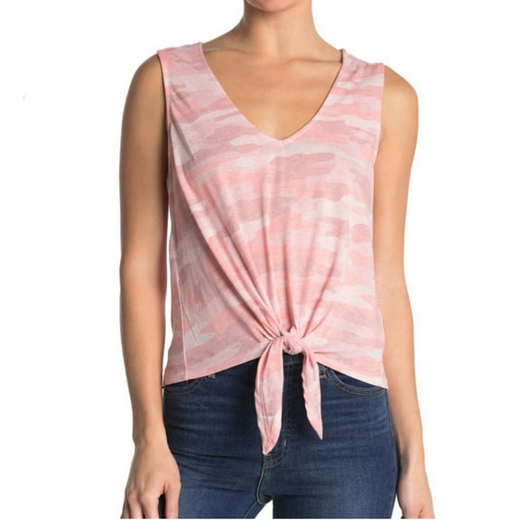 Lucky Brand Women's Ultra Soft Cotton Blend Camo Print Tie Front Tank Top