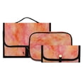 thumbnail image 3 of 3-Piece Travel Toiletry Bag Set, Hanging Wash Bag with Makeup Bag & Brush Case,Waterproof Cosmetic Organizer for Travel, Gym & Home Orange Tie-dye Firework, 3 of 10