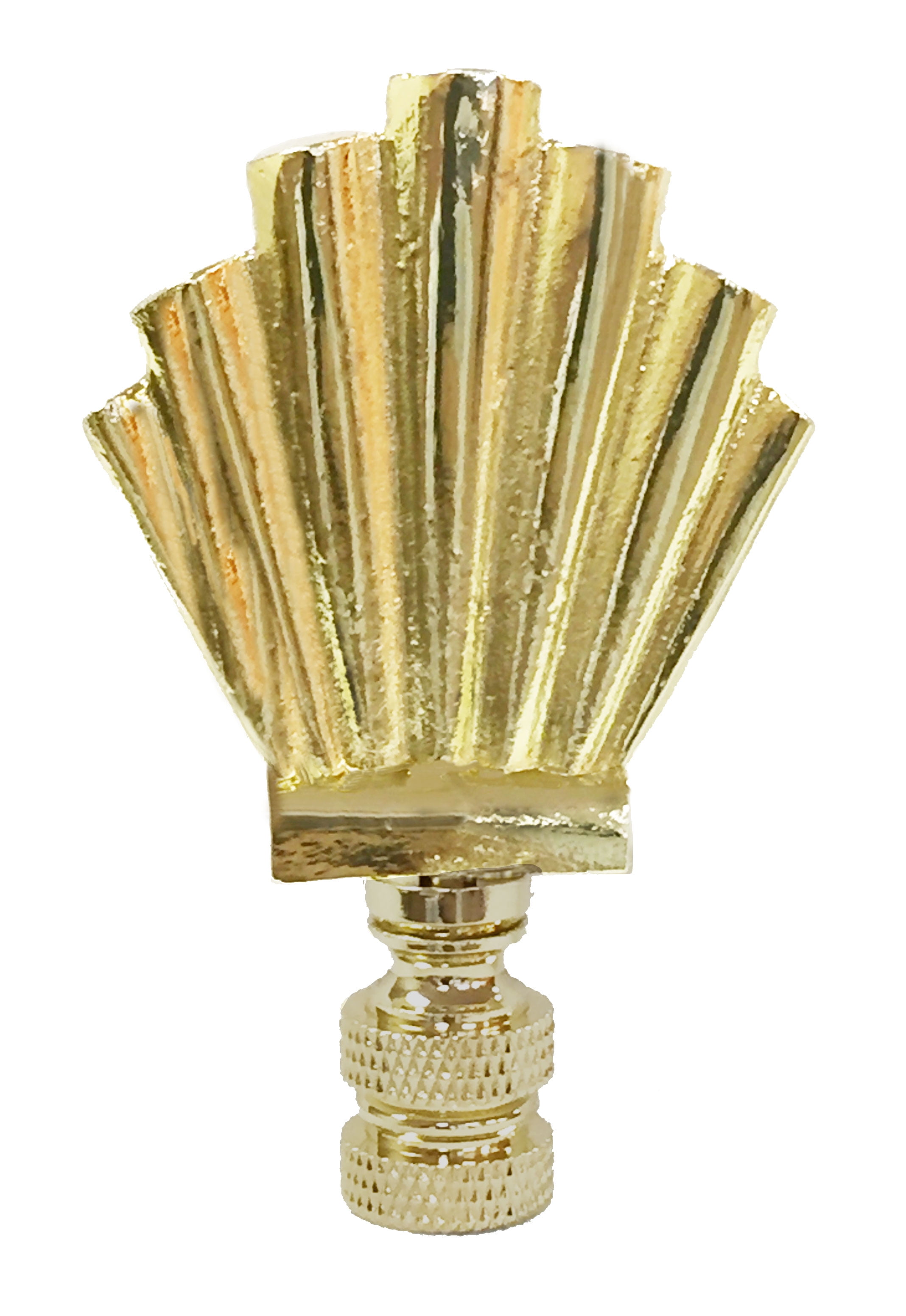 Royal Designs Art Deco Motif Lamp Finial for Lamp Shade Polished Brass