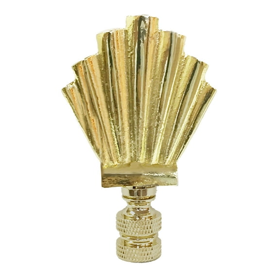 Royal Designs, Inc. Art Deco Motif Lamp Finial for Lamp Shade, F-5013PB-1, Polished Brass, Single