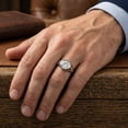 thumbnail image 2 of Pompeii Mens Solitaire Round Diamond Ring 1Ct Anniversary Pinky Ring 14k Gold Lab Grown, 2 of 6
