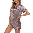 thumbnail image 4 of ibuvkizy Two Piece Sets for Women Summer Casual Outfit Sets,Women Jogger Outfit Plus Size,Women's Casual Homewear Short-Sleeve Tops Shorts Color Night Pajamas Suits, 4 of 6