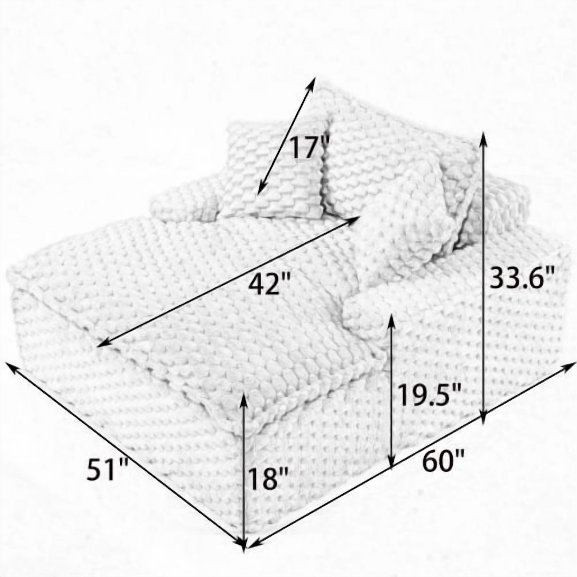 BSHTI 51 inch Comfort Bearing Sofa Couch,Two Pillows and One Backrest Sofa Bed with Suitable for Living Rooms