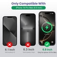 thumbnail image 2 of Funda de batería HETP para iPhone 16 Pro Max, 8600 mAh, delgada, negra, 2 of 7
