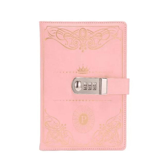 Agenda De Cuero Con Candado Diario Personal 150 Hojas A5 rosa