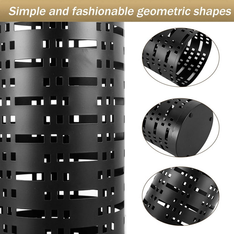 2X Umbrella Storage Rack  Umbrella Standing Holder Box Hollow  Storage Bucket, Black