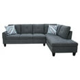 thumbnail image 3 of Ponliving 97" 2 Pieces L-Shaped Sectional Sofa With Pillows For Living Room Dark Grey Flannelette Right Hand Facing, 3 of 3