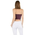 thumbnail image 3 of Women's Seamless Skinny Strap Cropped Cami Top, Acid Wash Wine Red, One Size, 1PC, 3 of 5