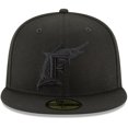 thumbnail image 2 of Men's New Era Black Florida Marlins Throwback Primary Logo Basic 59FIFTY Fitted Hat, 2 of 5