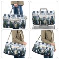thumbnail image 6 of Garronmavis Large Quilted Duffle Bag for Women, Camper Pine Tree Print Weekender Bag Travel Overnight Bag, Carry On Gym Tote with Luggage Sleeve for Camping Work Dance, 6 of 7