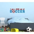 thumbnail image 3 of Kick Out of Soccer Wall Decals Stickers Vinyl Lettering Art Sports Boy Bedroom Decor 2color 23x7-Inch, Red/Traffic Blue, 3 of 6
