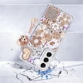 thumbnail image 6 of Galaxy S22 Bling Case, 3D Bling Shiny Rhinestone Diamond Crystal Pearl Handmade Pendant Iron Tower Pumpkin Car Flowers Soft Protective Anti-Fall Case for Galaxy S22-Clear, 6 of 15