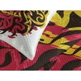 thumbnail image 4 of Ambesonne Rasta Quilted Bedspread Set 3 Pcs, Ethiopian Wild Lion Head, King Size, Marigold Brown, 4 of 5