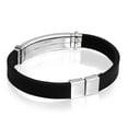 thumbnail image 2 of Bling Jewelry Mens Waterproof Black Silicone Medical ID Bracelet for Men - Trim-to-Fit Steel 8.5", 2 of 5