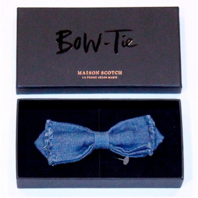 MAISON SCOTCH Bow Tie DENIM Jeans DISTRESS Trims CLIP New in Box