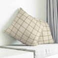 thumbnail image 3 of Beige Plaid Pillow Covers 26x26 Inch Decorative Throw Pillow Cover, Vintage Grid Stripe Minimalist Art Linen Sofa Pillowcases Accent Cushion Case Home Decor Bedroom Living Room, 3 of 6