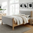 thumbnail image 3 of Maven Queen Size Fabric Upholstered Platform Bed in Wheat Oak, 3 of 9