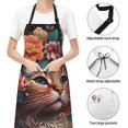 thumbnail image 4 of Kdxio Flower Crown Cat Apron with Pockets Adjustable Kitchen Aprons for Men Women Waterproof Aprons for Cooking,Drawing,Crafting, Baking Household Cleaning, 4 of 5
