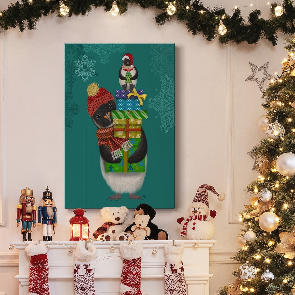 Christmas Penguin Gifts- Gallery Wrapped Canvas