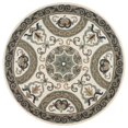 thumbnail image 1 of LR Resources DAZZL54098IGY60RD Dazzle Aztec Round Indoor Area Rug - Ivory & Gray, 1 of 1