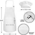 thumbnail image 5 of Novelty Place Kid's Apron with Chef Hat Set (3 Set) - Cooking, Baking, Painting Wear Kid's Size Polyester (White), 5 of 7