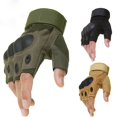 thumbnail image 2 of Guantes tácticos sin dedos del ejército para exteriores, nudillos duros, Paintball, Airsoft, caza, combate, equitación, senderismo, militar, medio dedo, 2 of 4