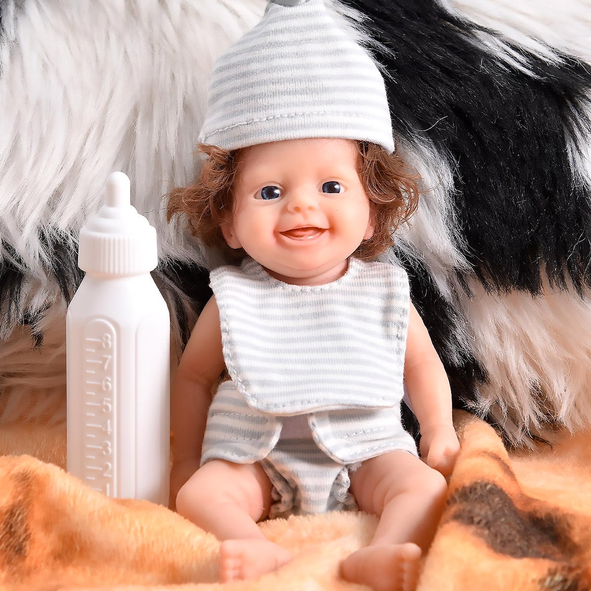 Retrok 8inch Mini Silicone Reborn Baby Dolls Boy Realistic Newborn Baby