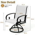 thumbnail image 6 of Pellebant Set of 2 Outdoor Sunbrella Dinging Chairs Patio Aluminum Swivel Chairs in White, 6 of 9