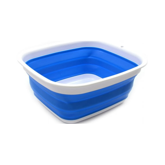 SAMMART 7.7L (2.03 Gallon) Collapsible Tub - Foldable Dish Tub - Portable Washing Basin - Space Saving Plastic Washtub