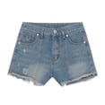 thumbnail image 6 of xingwang Clearance Plus Size Jean Shorts for Women High Waisted,Women Fashionable Loose Fitting Casual Versatile Jeans Shorts Blue XXL, 6 of 8