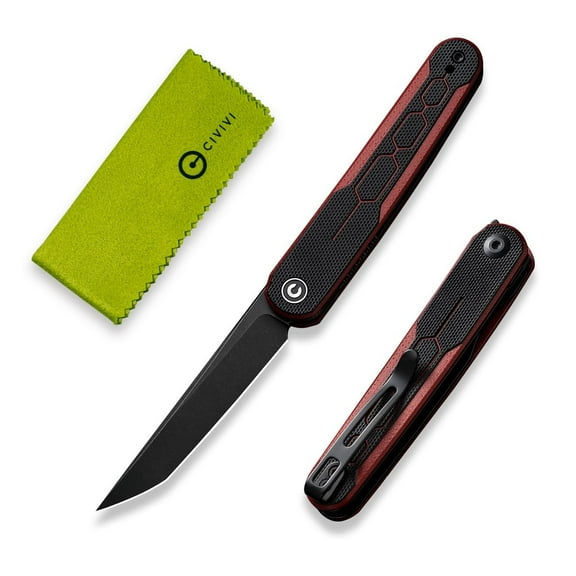 CIVIVI KwaiQ Pocket Knife, Folding Knife with Inline Flipper, 2.97" Nitro-V Tanto Blade Two-tone G10 Handle for Women Men C23015-1
