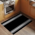 thumbnail image 3 of 2x3 Door Mat Rug, Black Striped Non-Skid Rubber Backing Large Rectangle Rugs - Living Room Bedroom Home Office, Farmhouse Black White Stripes Indoor Floor Mat Carpets Washable Rug, 3 of 9