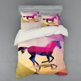 thumbnail image 2 of Ambesonne Abstract Bedding Set 3 Pcs, Geometric Horse Animal, Twin XL, Cream Pink Purple, 2 of 3