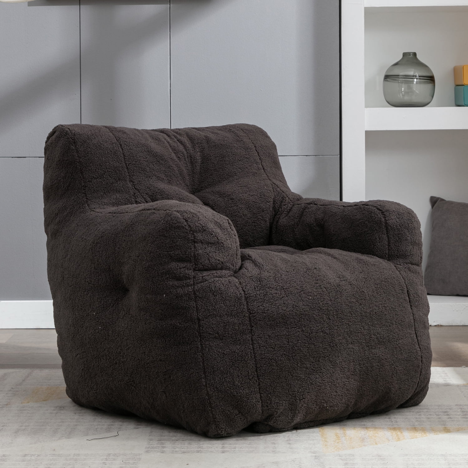 UWRNite Bean Bag Chairs, Tufted Soft Stuffed Bean Bag Chair with Filler, Fluffy Lazy Sofa