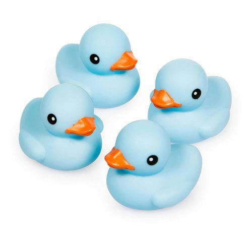 Way to Celebrate Party Light Blue Rubber Duck, 4 pack