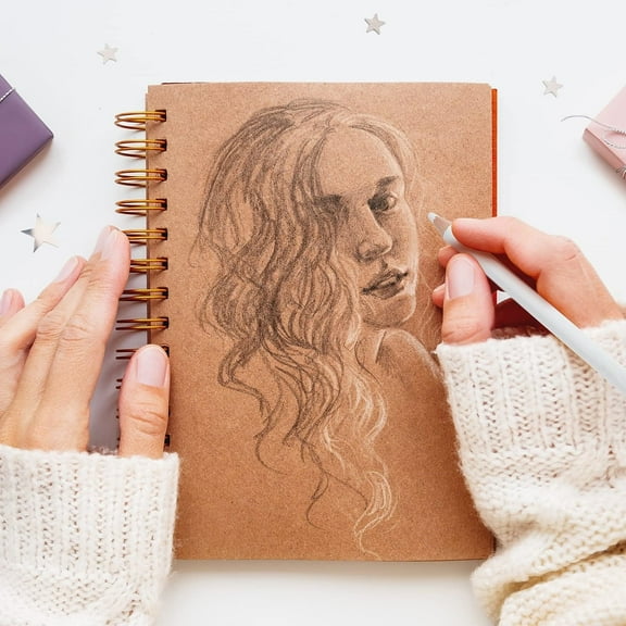 Professional White Charcoal Pencils Set, 5 Pieces Sketch Highlight Charcoal Pencils for Drawing, Sketching, Shading, Blending, White Chalk Pencils for Beginners & Artists