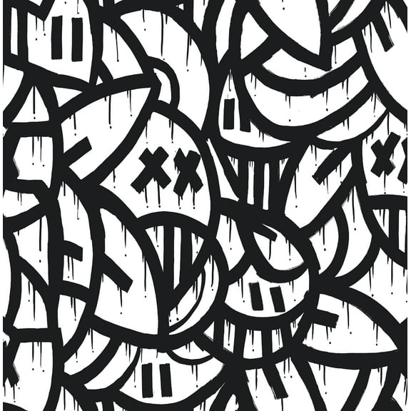Arm of Casso Black Bold Arrangements Peel & Stick Wallpaper