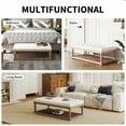 thumbnail image 5 of Rectangular Upholstered Tufted Linen Fabric Ottoman Bench,Padded Bench with Solid Wood Shelf-Linen,Comes with Storage,Coffee Table,Tufted Living Room Design, 5 of 7