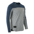 thumbnail image 3 of ZIMEGO Men's Twofer Color Block Long Sleeve Curved Hemline Athletic Hiphop Shirt, 3 of 5