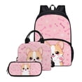 thumbnail image 5 of KUIFORTI School Bags Kawaii Dog Backpack Set with Lunch Tote Bag Pencil Pouch,Cute Dog Backpack for School Bookbag for Girls Picnic Bag 3 Pack Travel Knapsack, 5 of 5