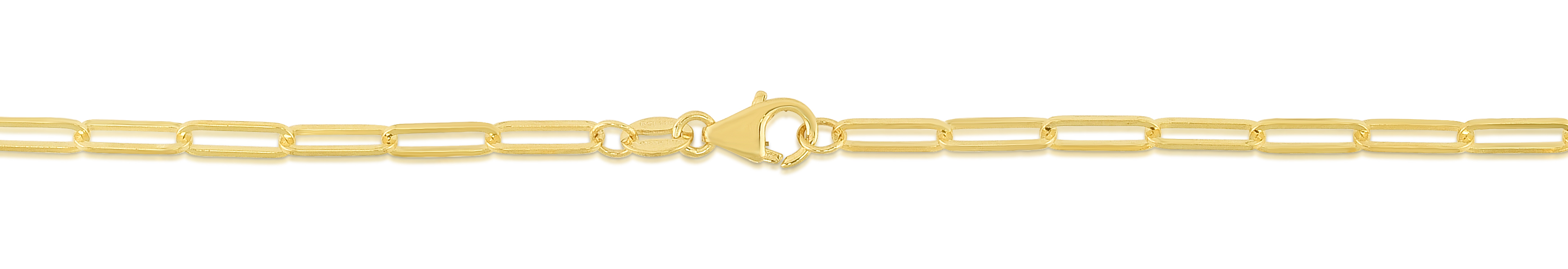 14K 18in Yellow Gold Polished Paperclip Chain with Pear Shaped Lobster Clasp - image 4 of 4