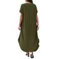 thumbnail image 5 of Women's Spring/Summer Casual V Neck Solid Color Loose Fit Plus Size Dress Womens plus Size Dinner Dresses Skater Dresses for Women plus Sizes Short plus Size Dress 2x Dress for Women plus Size plus, 5 of 5