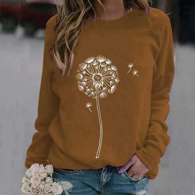 GZWYHT Grande Vente! Chandails à Capuchon pour Femmes, Chandails à Capuchon Graphiques, Chandail à Capuche Imprimé Col Rond, Chandail Décontracté à Manches Longues, Blouse Ample, Tenues d'Automne, Vêtements d'Automne