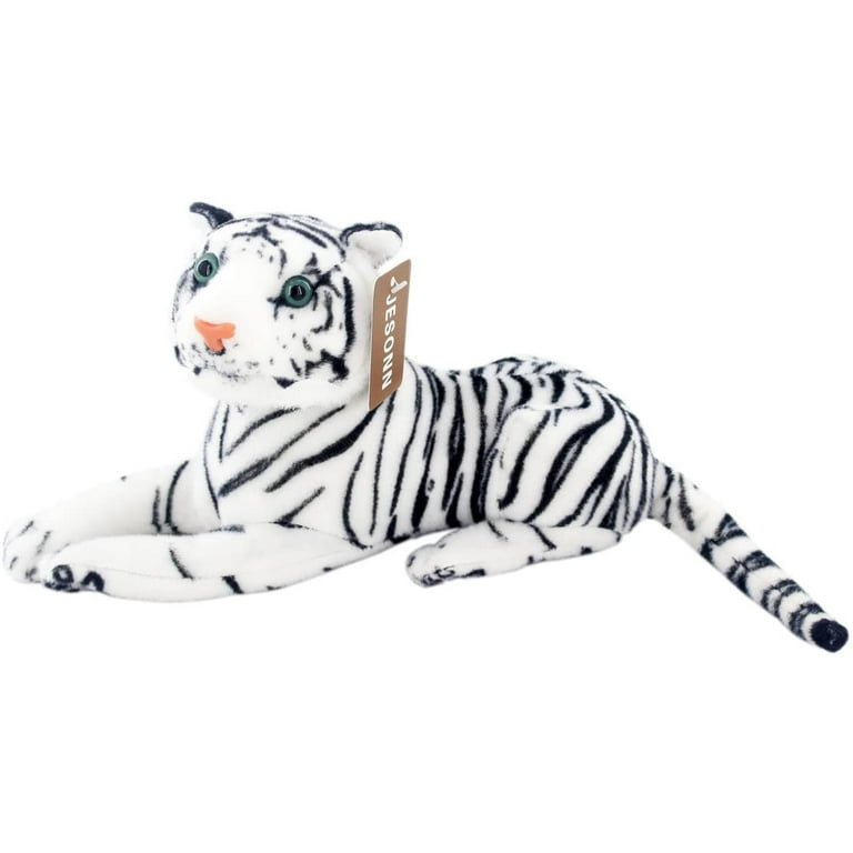 Jesonn Jesonn Realistic Stuffed Animals Tiger Toys Plush White
