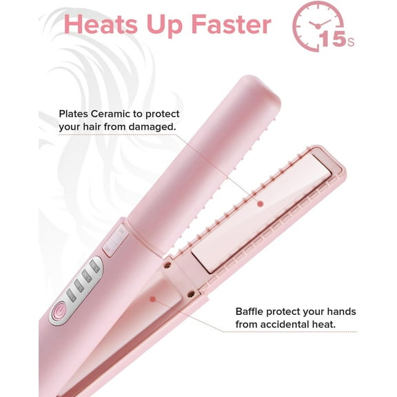Cordless Mini Hair Straightener,Portable Ceramic Flat Iron with 3 Temp Settings,USB-C Rechargeable & Dual Voltage Ideal for Quick Styling on-The-go for Thin Fine Hair- Heats Up in Seconds