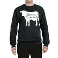 thumbnail image 2 of Wild Bobby, Farm Raised Cow Animal Lover Unisex Crewneck Graphic Sweatshirt, Black, Small, 2 of 3