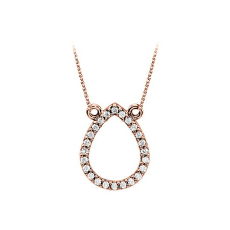 Pretty Diamond Drop Pendant in 14K Rose Gold Unique Jewelry Set At Best Available Price